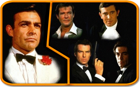 Sean Connery as James Bond vs. Pierce Brosnan, Roger Moore, Timothy Dalton and George Lazenby as James Bond