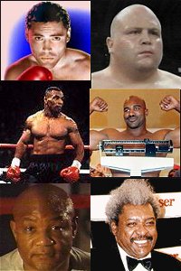 Boxers: Oscar de la Hoya, Butterbean, Mike Tyson, Evander Holyfield, George Foreman, Don King
