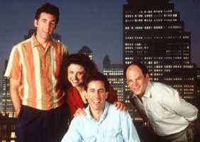 Seinfeld gang: Jerry Seinfeld, George Costanza, Elaine Benes, Cosmo Kramer